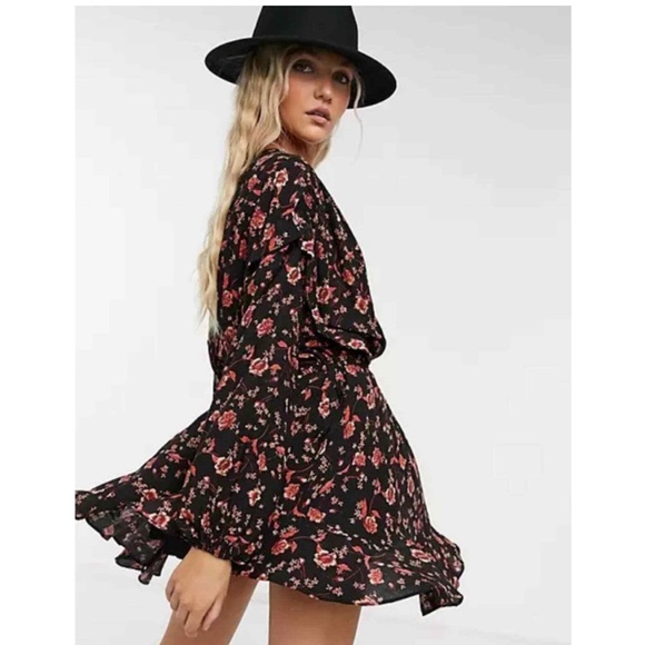Free People Flower Fields Dress. XL. NWT. Burgundy. Floral. Long sleeve. - Picture 2 of 9